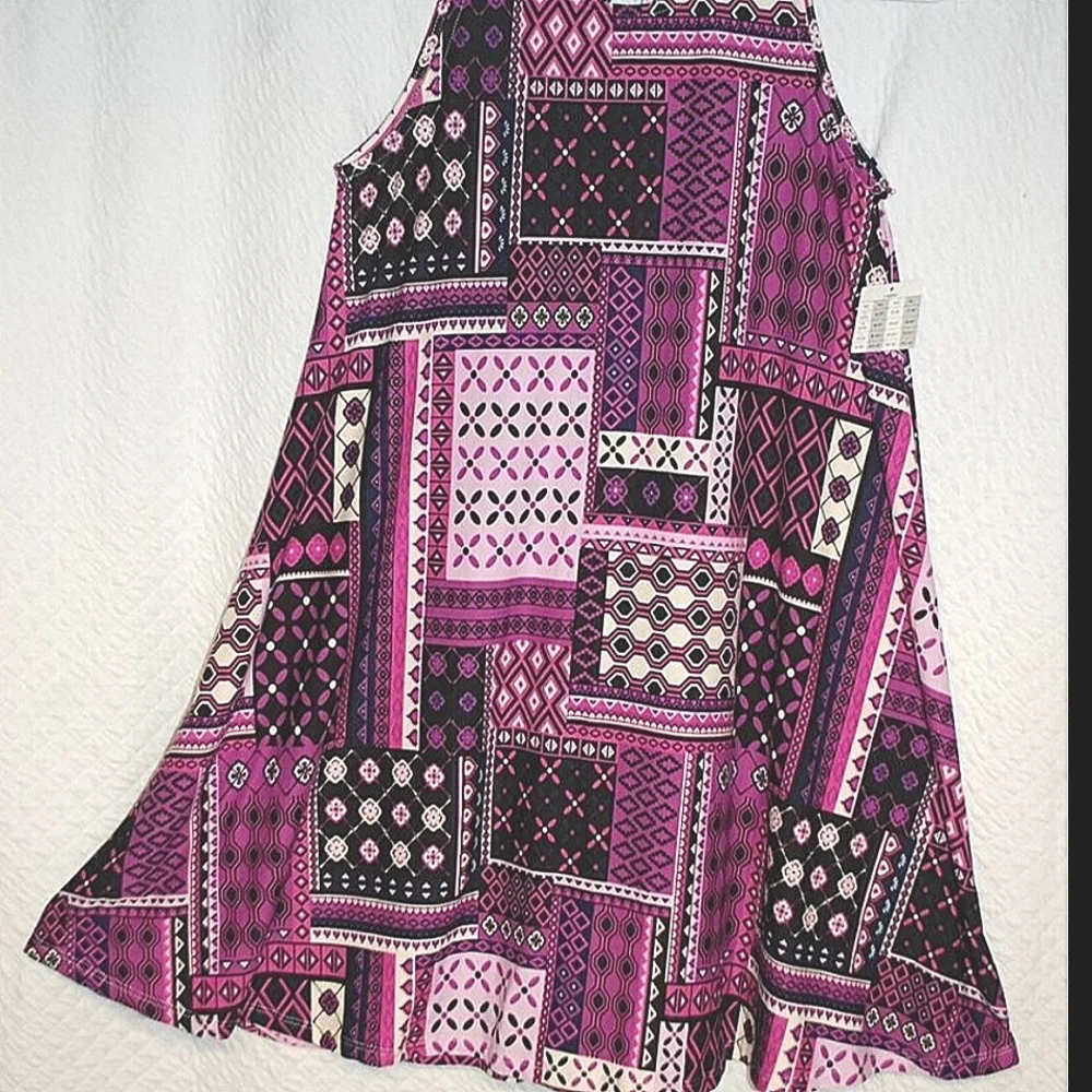 🩵 PATCHWORK Print Flowy Boho Print  Size Med - Picture 5 of 5